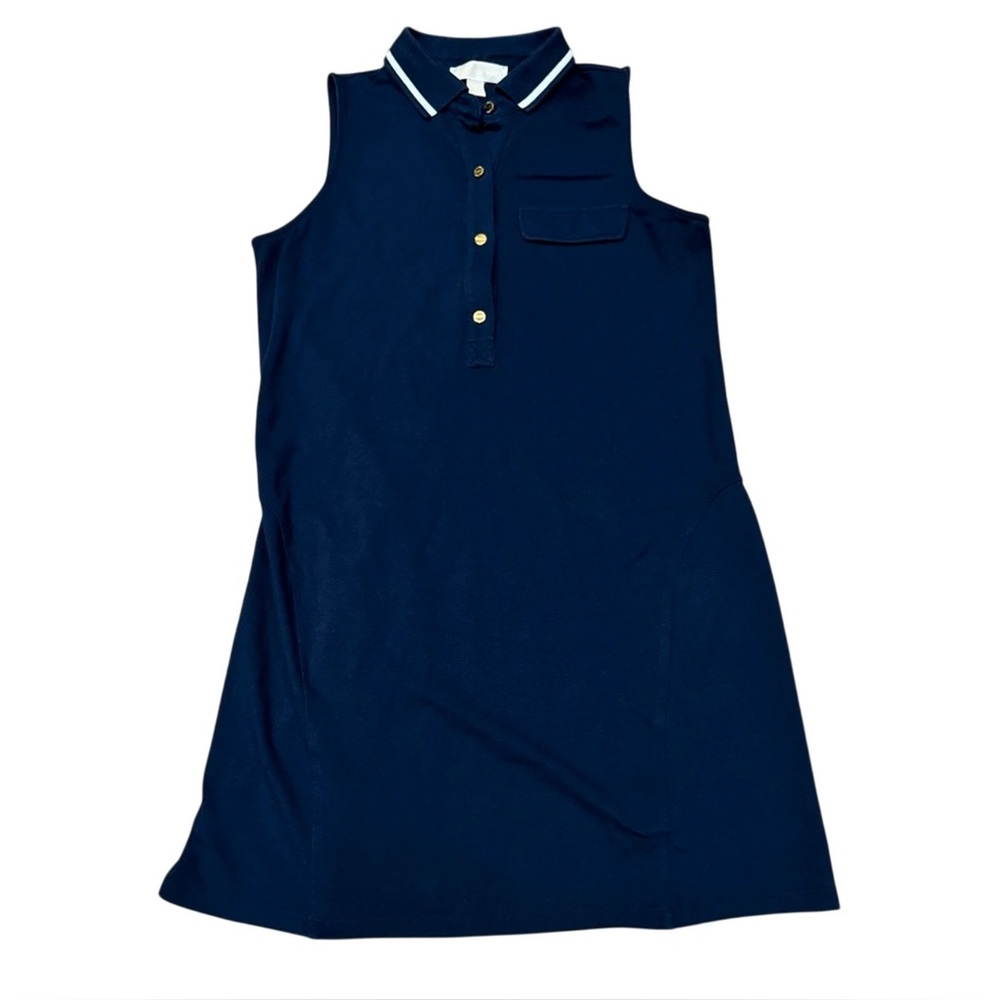 Michael Michael Kors MK Preppy Classic Blue Sleeveless golf polo mini dress M